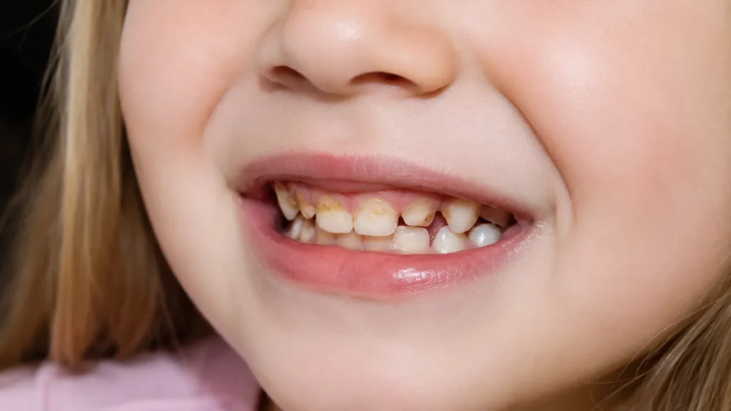 Macchie sui denti da latte: il colore e la posizione sono i primi elementi da osservare